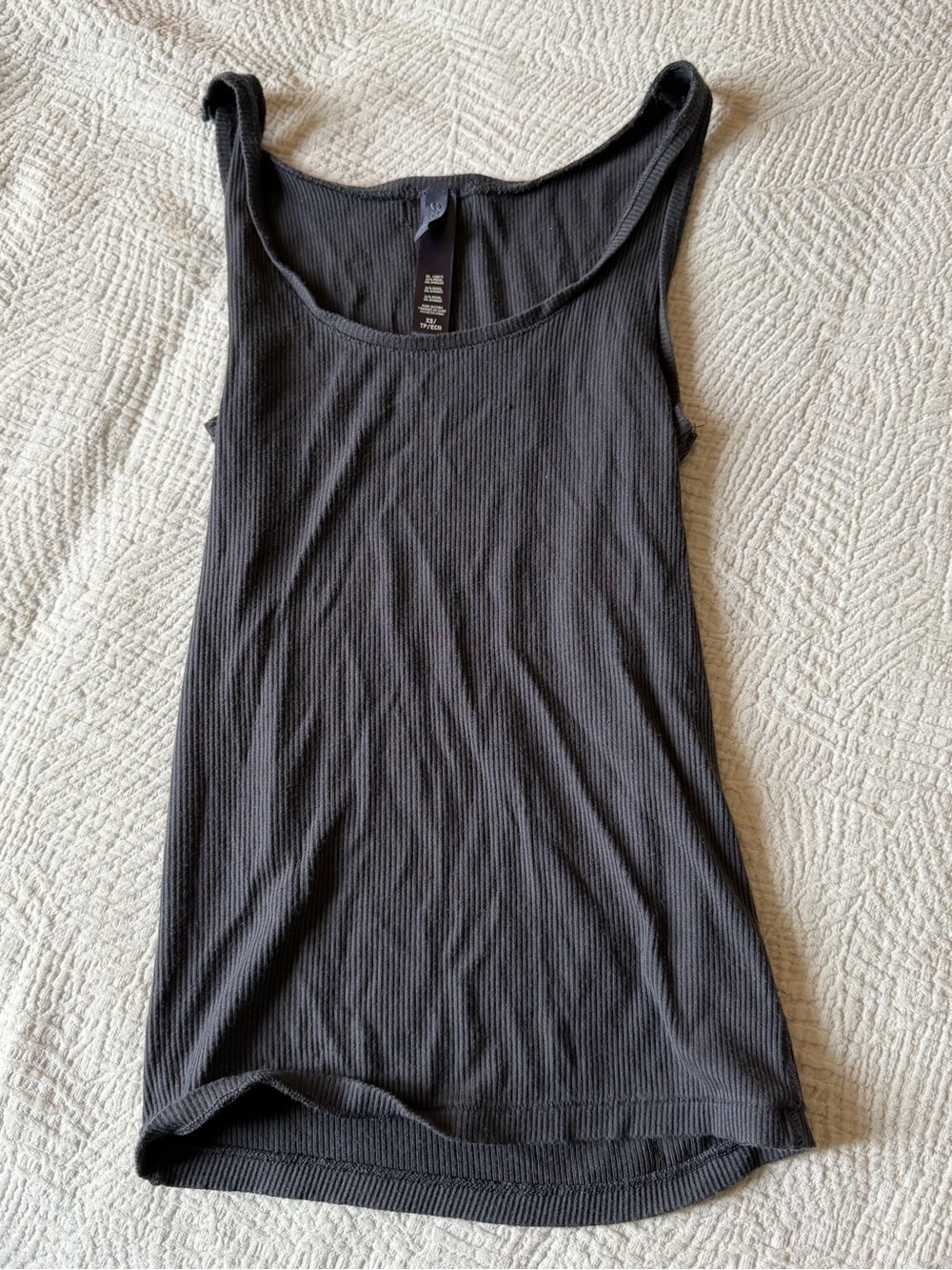 SKIMS Black Ribbed Scoop Tank Top